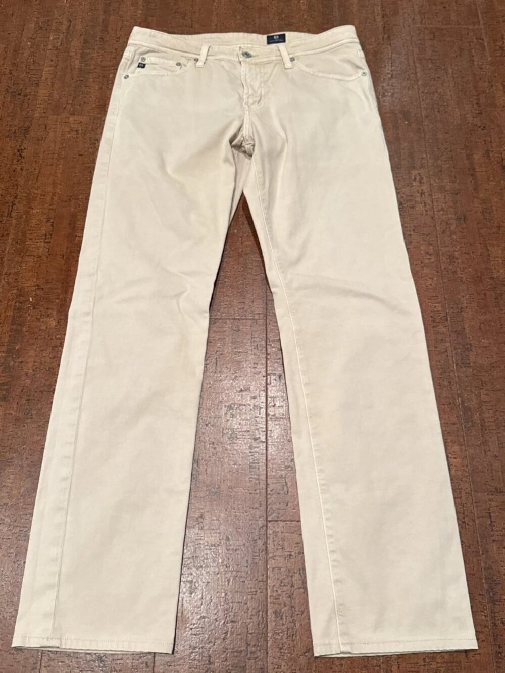 AG Adriano Goldschmied Men’s 32X33 Beige The Graduate Tailored Leg Pants